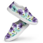 [Floral Bloom] Azure Blooms Women’s Slip-on Canvas Shoes